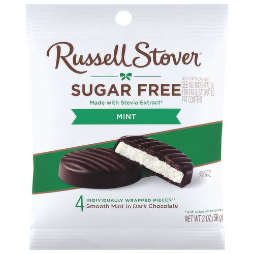 Russell Stover Dark Chocolate, Sugar Free, Mint - 2 Ounce