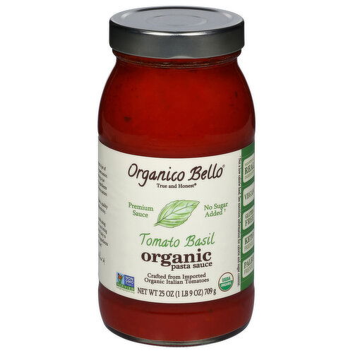 Organico Bello Pasta Sauce, Organic, Tomato Basil