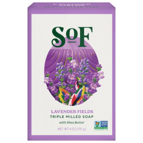 SOF Soap, with Shea Butter, Lavender Fields, Triple Milled