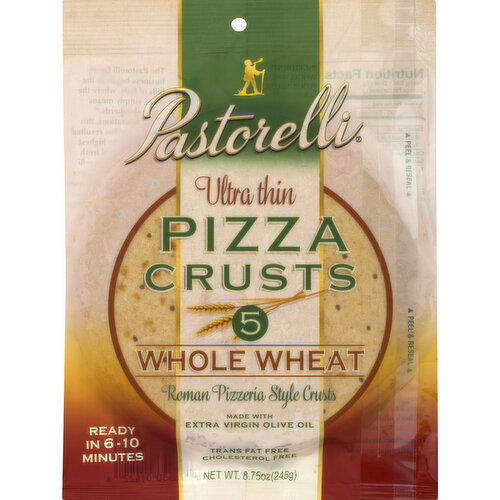 Pastorelli Pizza Crusts, Ultra Thin, Whole Wheat, Roman Pizzeria Style