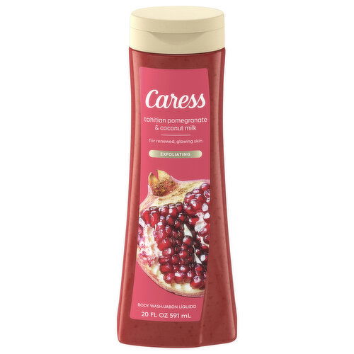 Caress Body Wash, Tahitian Pomegranate & Coconut Milk, Exfoliating