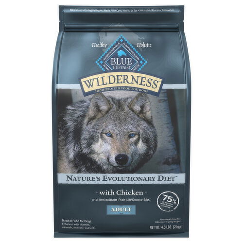 Blue Buffalo Food for Dogs, Natural, with Chicken, Nature's Evolutionary Diet, Adult