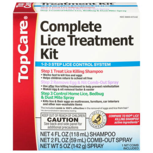 TopCare Lice Treatment Kit, Complete, 3 Step