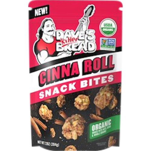 Dave's Killer Bread Super Cinna Roll Crunchy Snack Bites, Cinnamon Organic Snacks - 7.2 Ounce