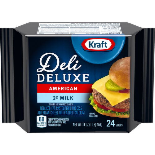 Kraft Cheese Slices, 2% Milk Reduced Fat American Cheese