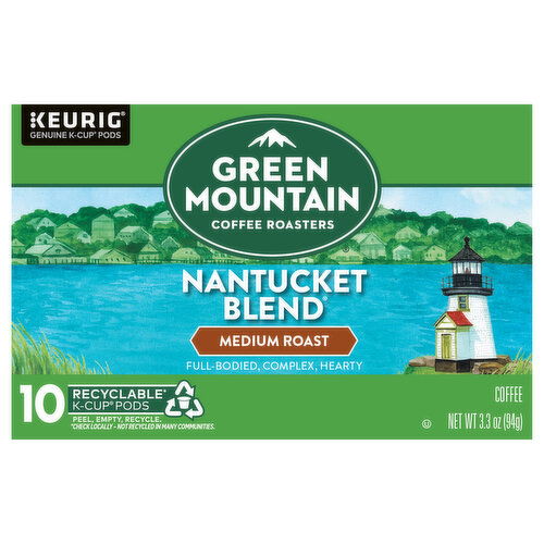 Green Mountain Coffee Roasters Coffee, Medium Roast, Nantucket Blend, K-Cup Pods