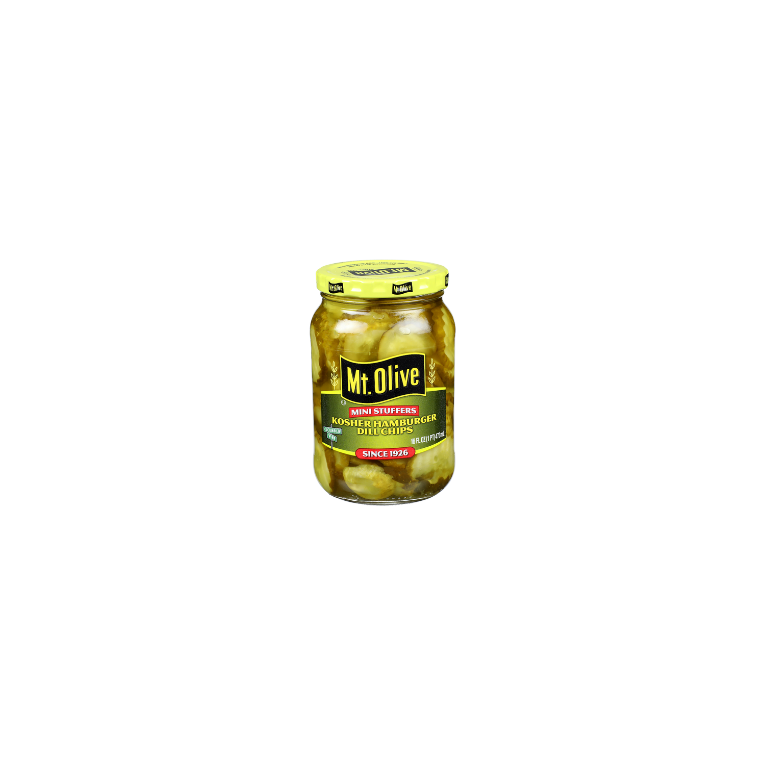 MT. Olive Kosher Mini Stuffers Hamburger Dill Chips - 16 Fluid Ounce Image 1 of 4