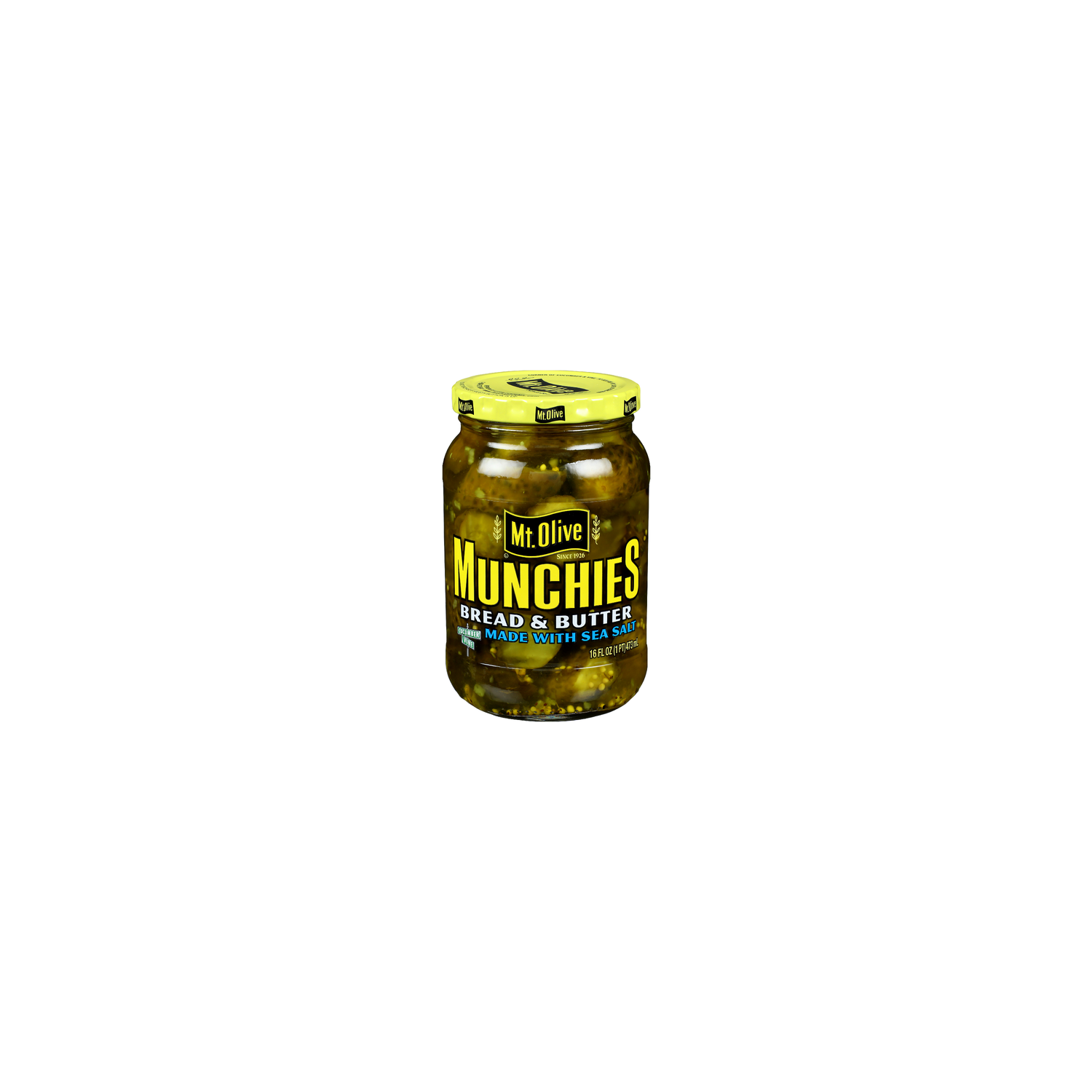 Mt. Olive Munchies Made With Sea Salt Bread & Butter - 16 Fluid Ounce Image 1 of 4