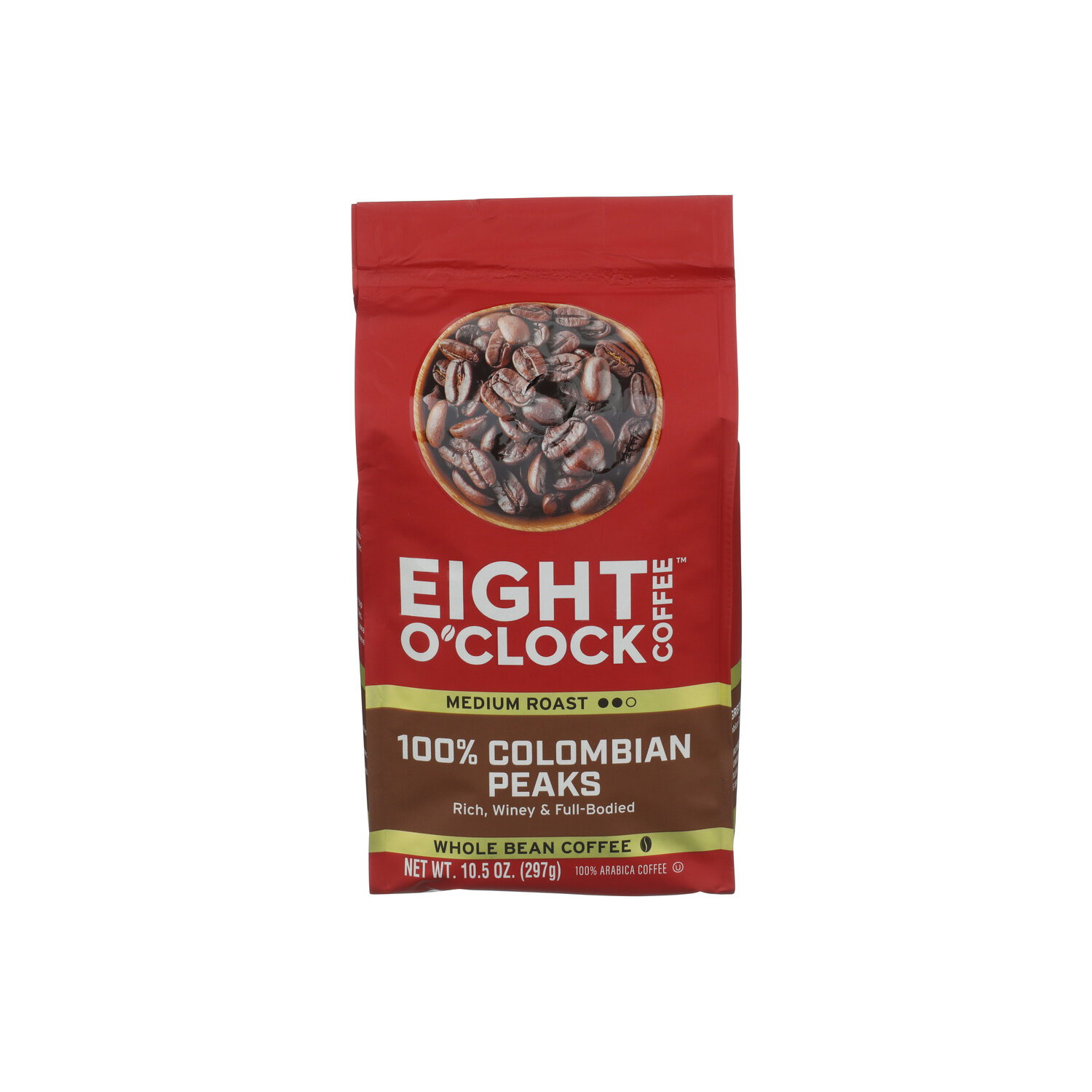 Eight O'Clock Colombian Peaks Medium Roast Whole Bean Coffee - 10.5 Ounce Image 1 of 3