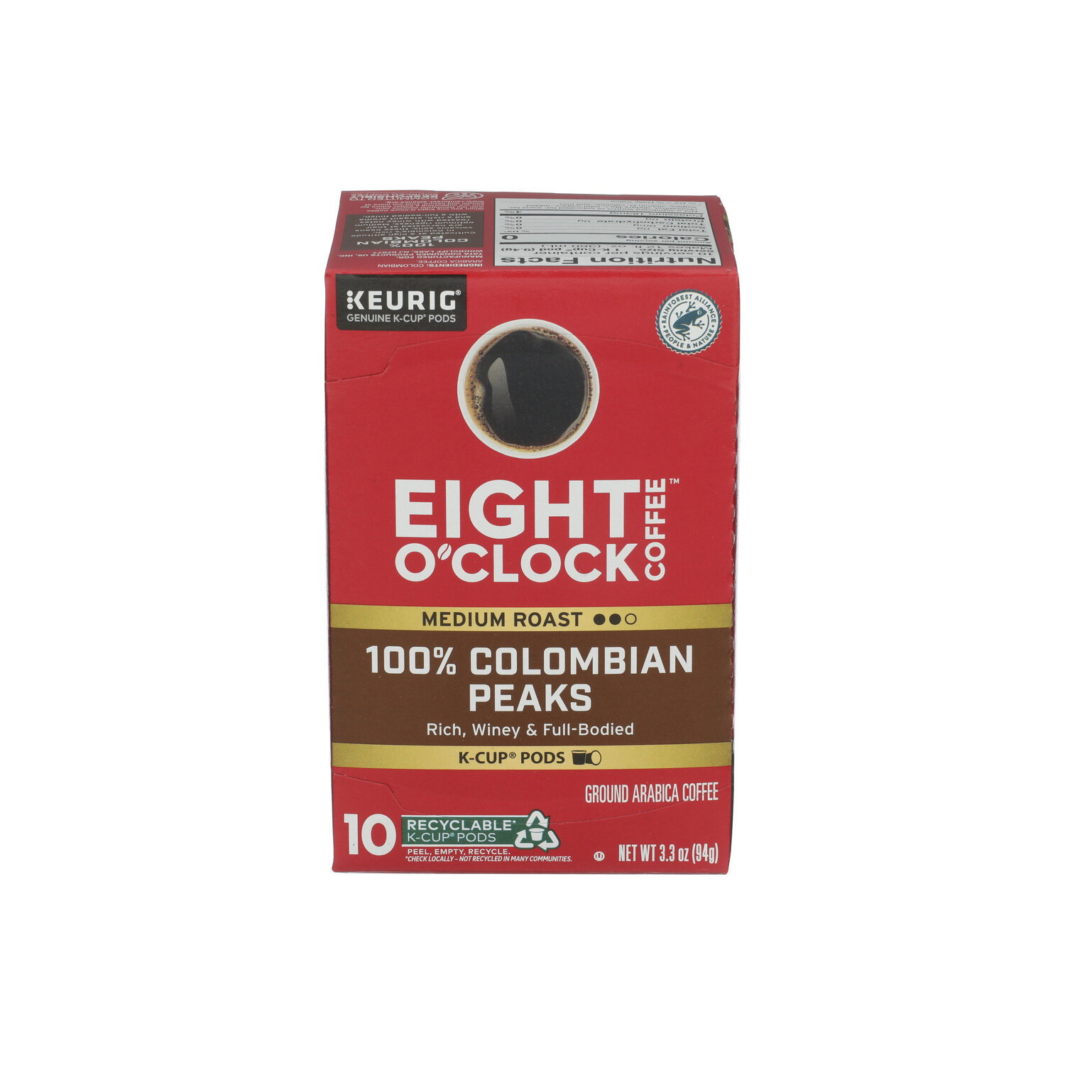 Eight O'Clock Colombian Peaks Medium Roast Coffee K Cup Pods - 0.33 Ounce - 10 Count Image 1 of 4
