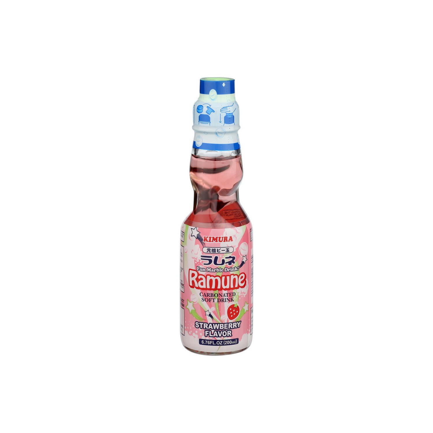Kimura Ramune Soda Strawberry - 6.76 Fluid Ounce Image 1 of 2