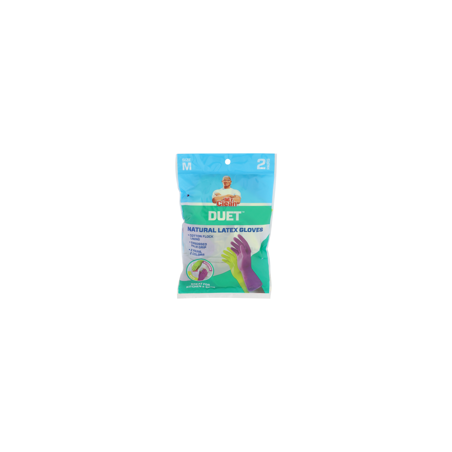 MR. Clean Duet Size M Natural Latex Gloves - 2 Count Image 1 of 2