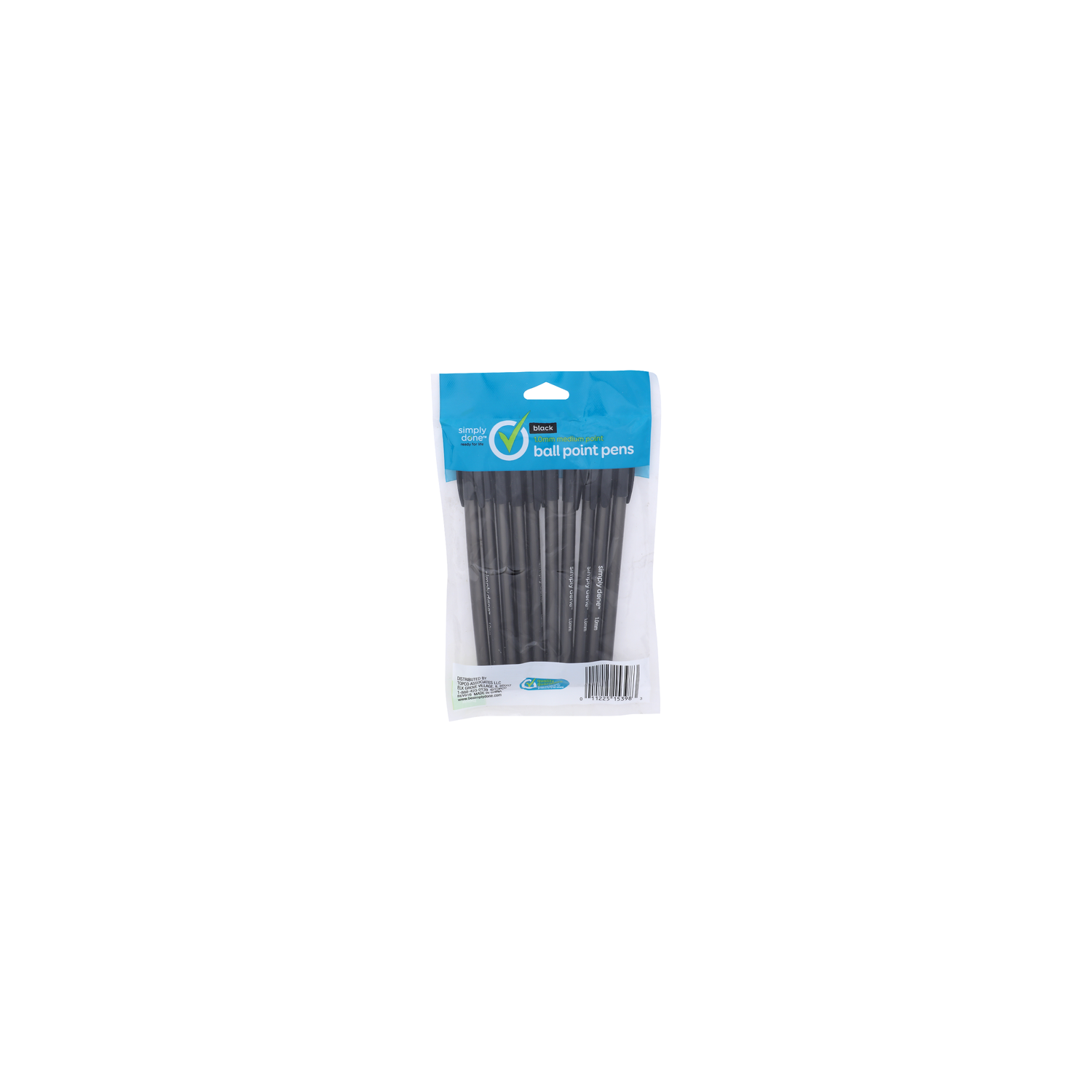 Simply Done Black Medium Point Ball Pens - 10 Count Image 1 of 2