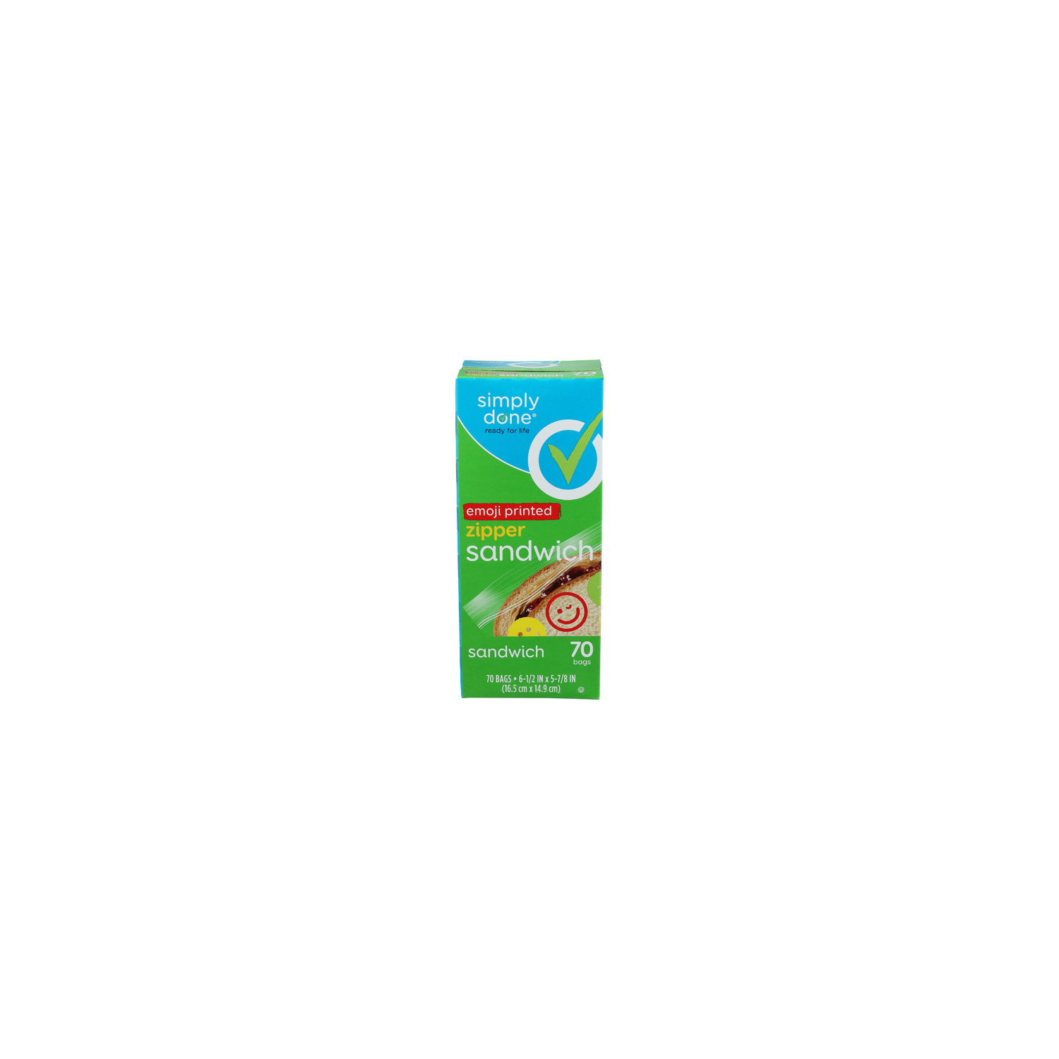 Simply Done Emoji Printed Zipper Sandwich Bags - 70 Count Image 1 of 2