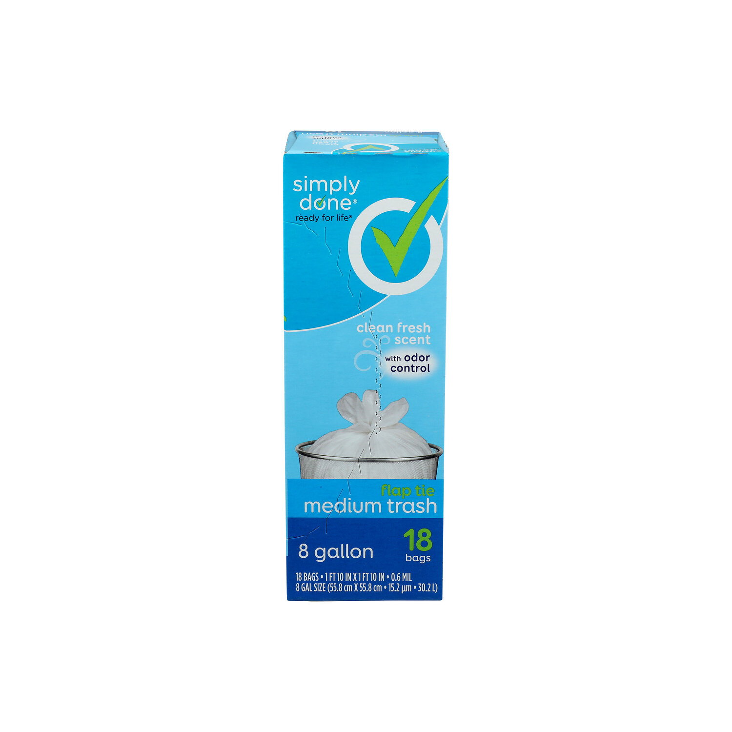 Simply Done Clean Fresh Scent Flap Tie Medium Trash Bags - 18 Count Image 1 of 2