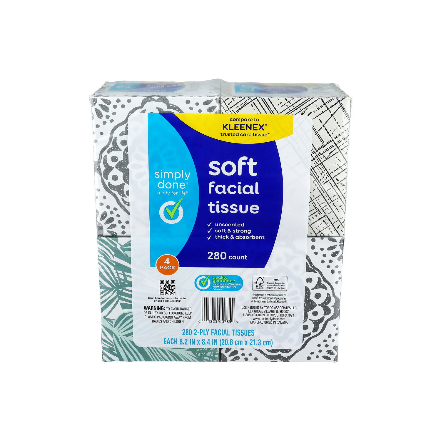 Simply Done Soft Facial Tissue - 4 Count Image 1 of 2