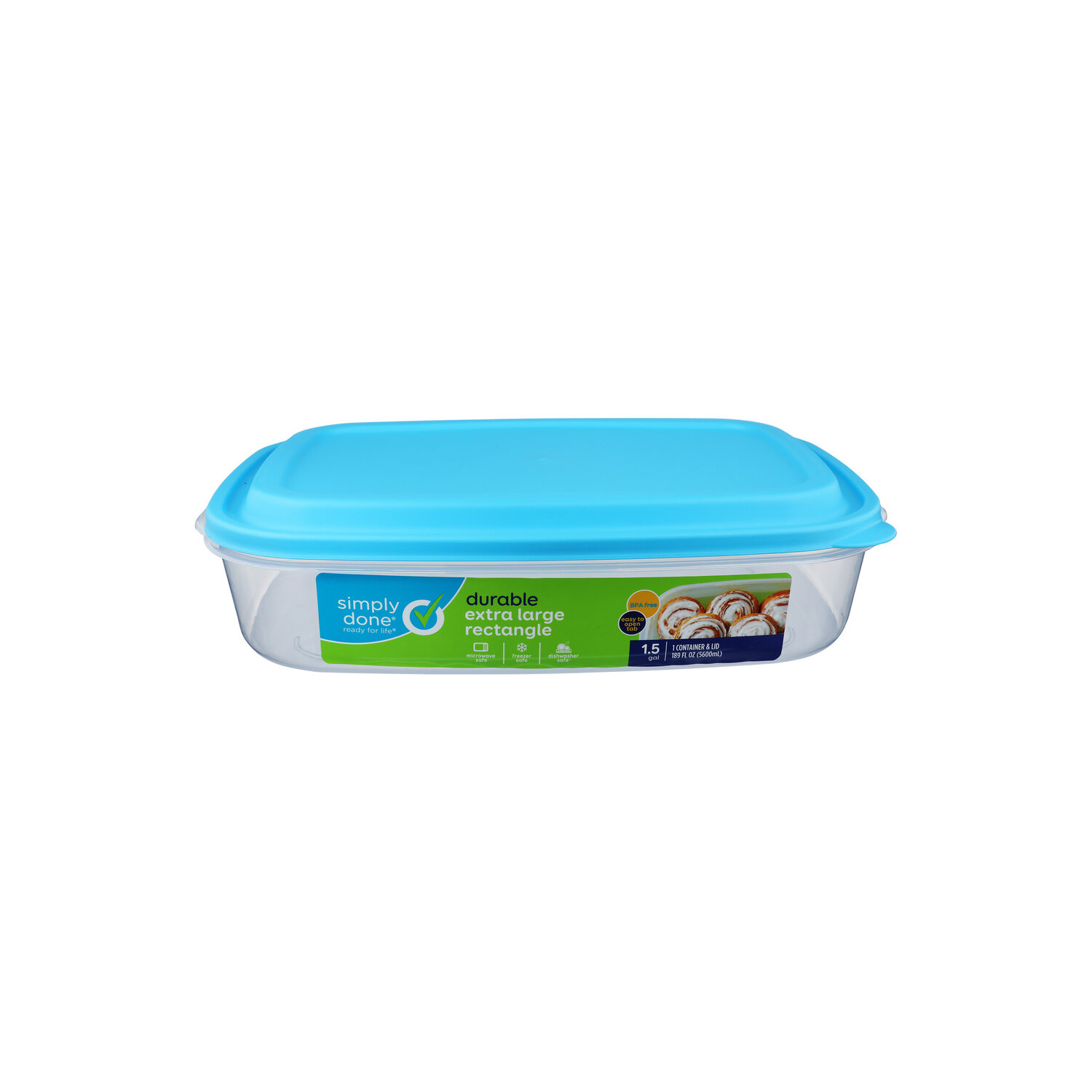 Simply Done Durable Extra Large Rectangle Container & Lid - 1 Count Image 1 of 2