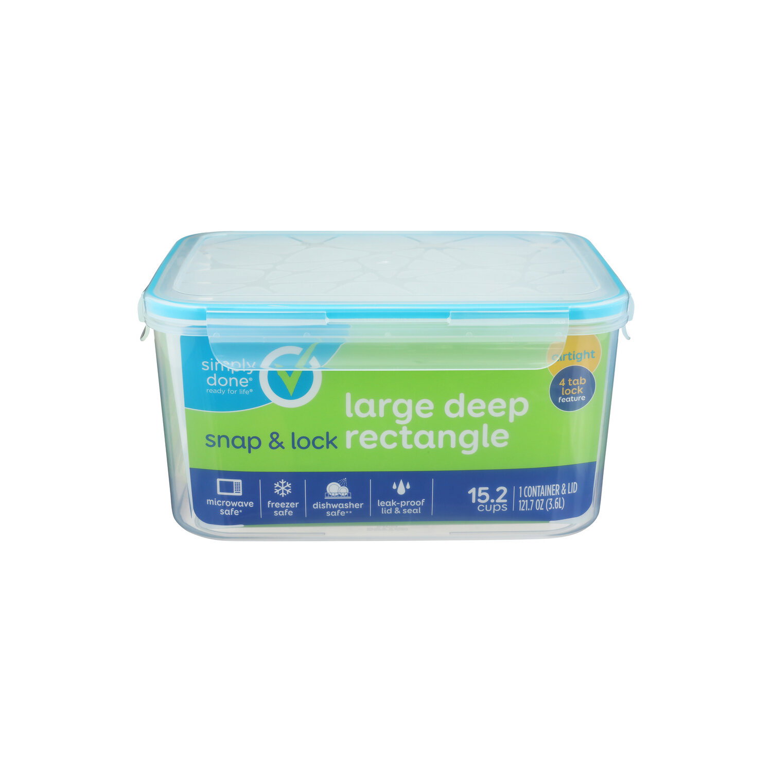 Simply Done Snap & Lock Large Deep Rectangle Container & Lid - 1 Count Image 1 of 2