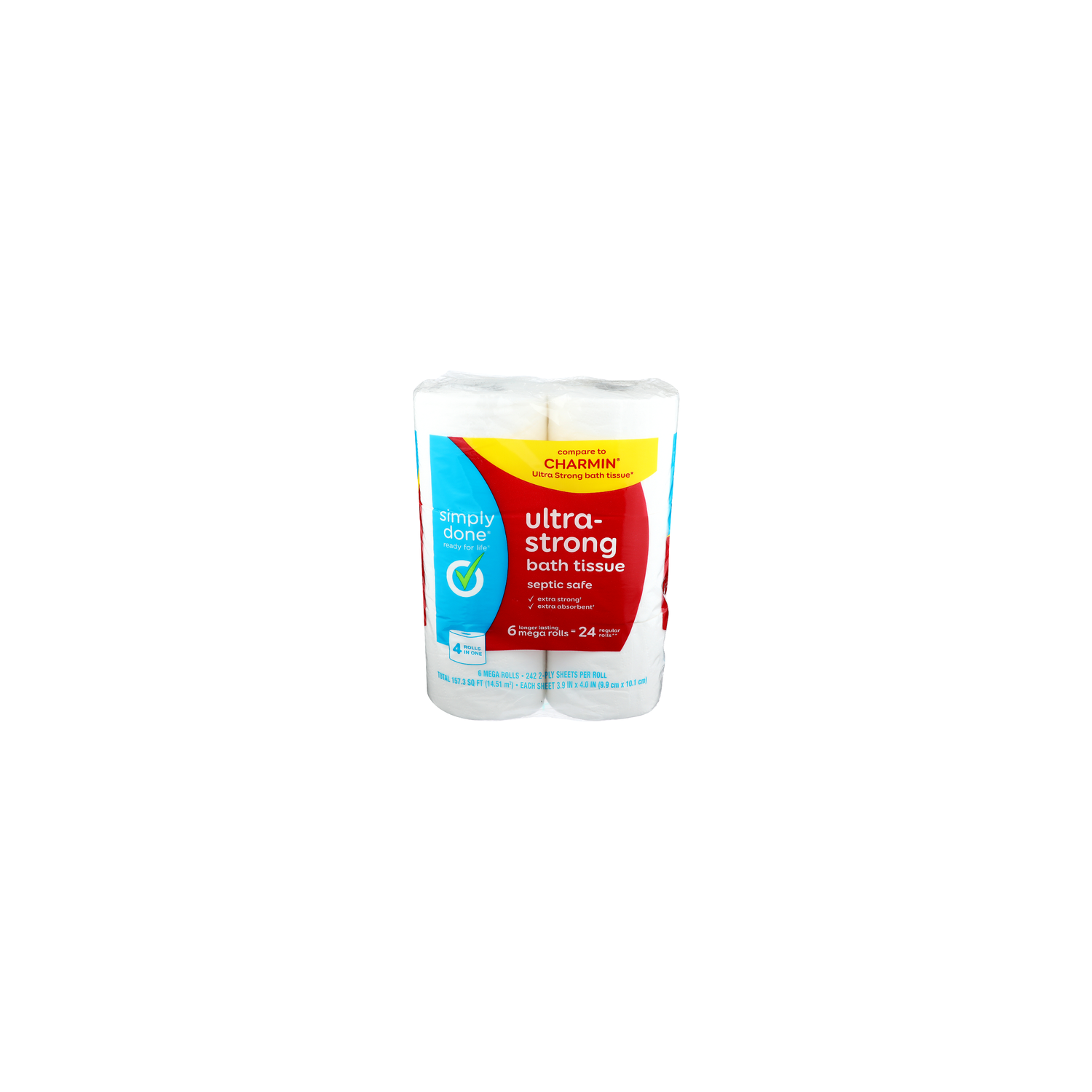 Simply Done Ultra-Strong Bath Tissue - 26.217 Square foot - 6 Count Image 1 of 2