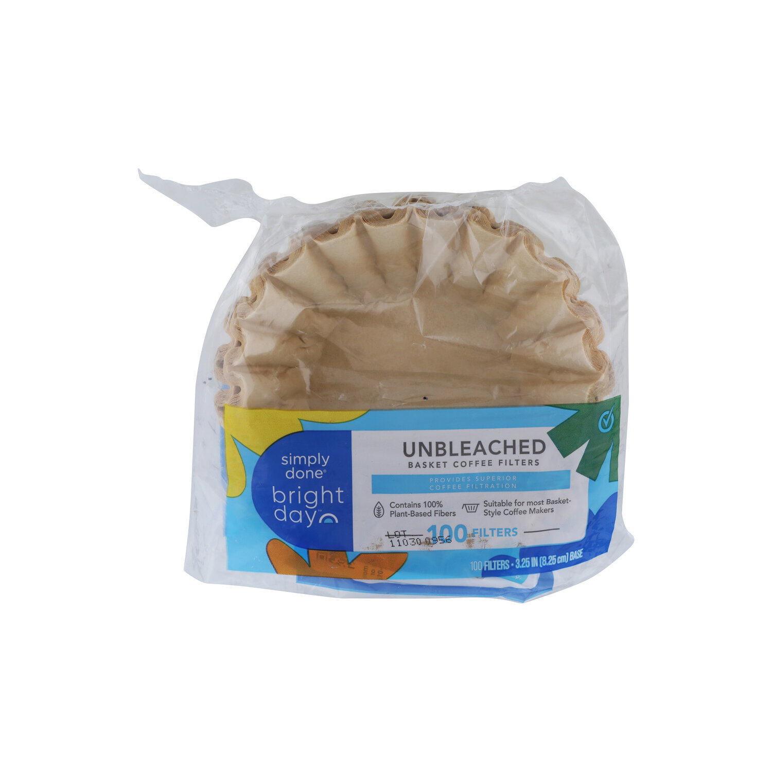 Simply Done Bright Day Unbleached Basket Coffee Filters - 100 Count Image 1 of 2