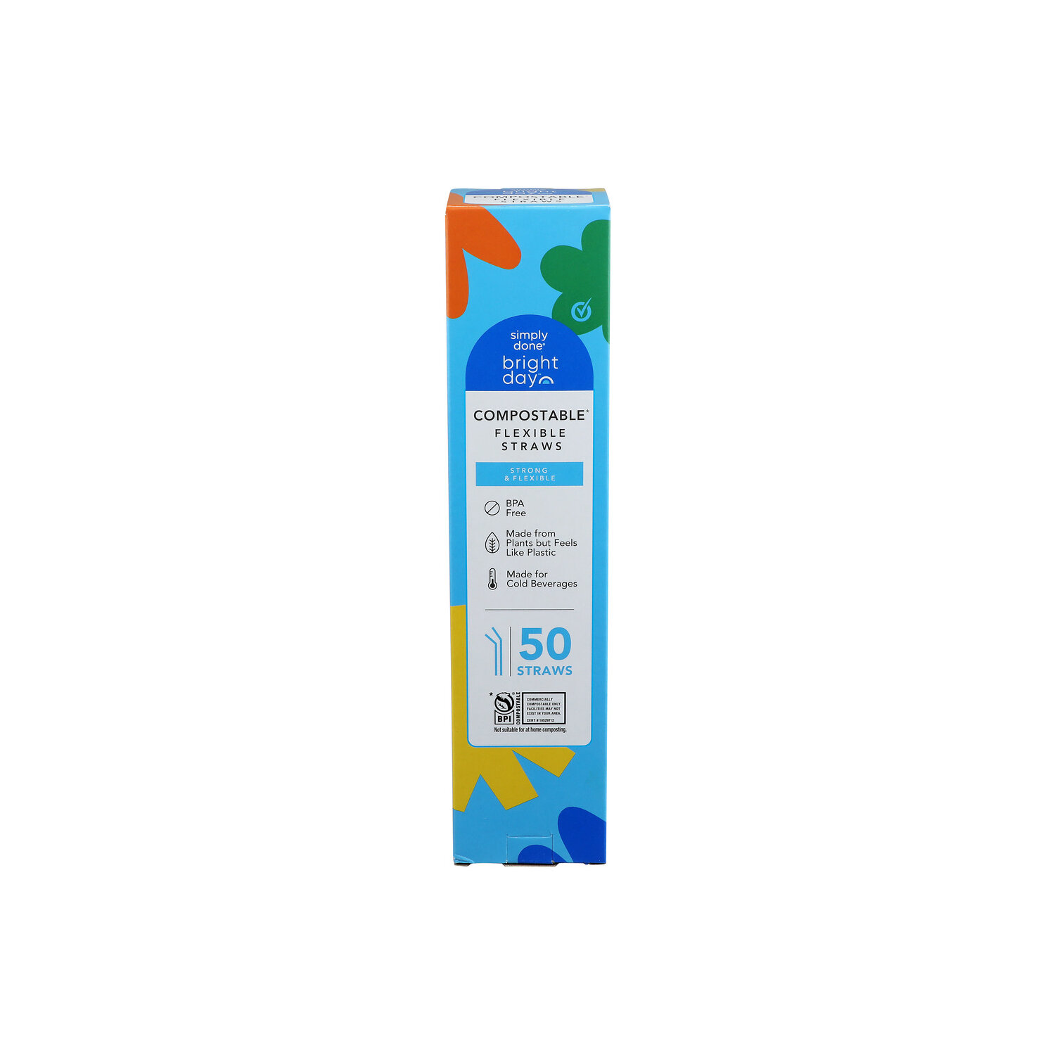 Simply Done Bright Day Flexible Straws - 50 Count Image 1 of 2