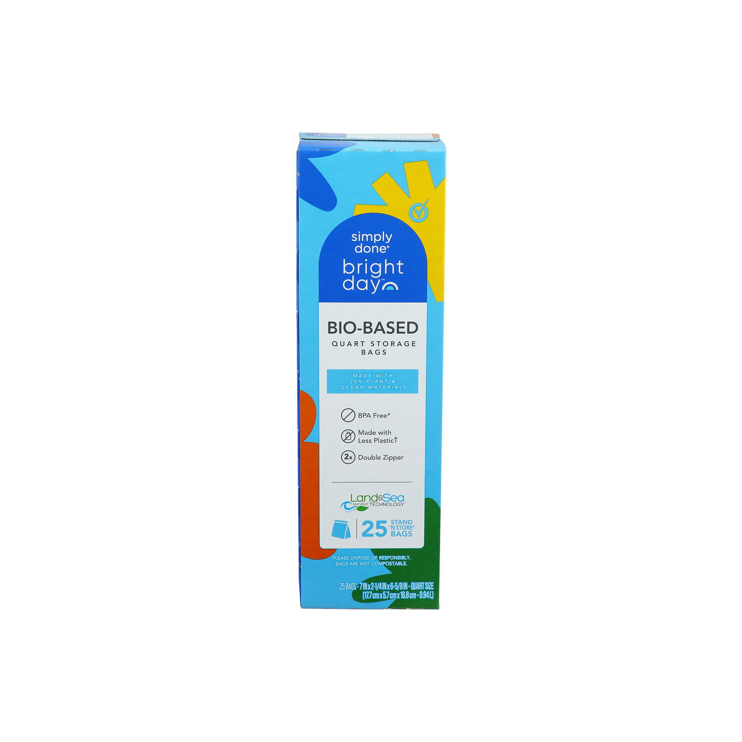 Simply Done Bright Day Quart Storage Bags - 25 Count Image 1 of 2