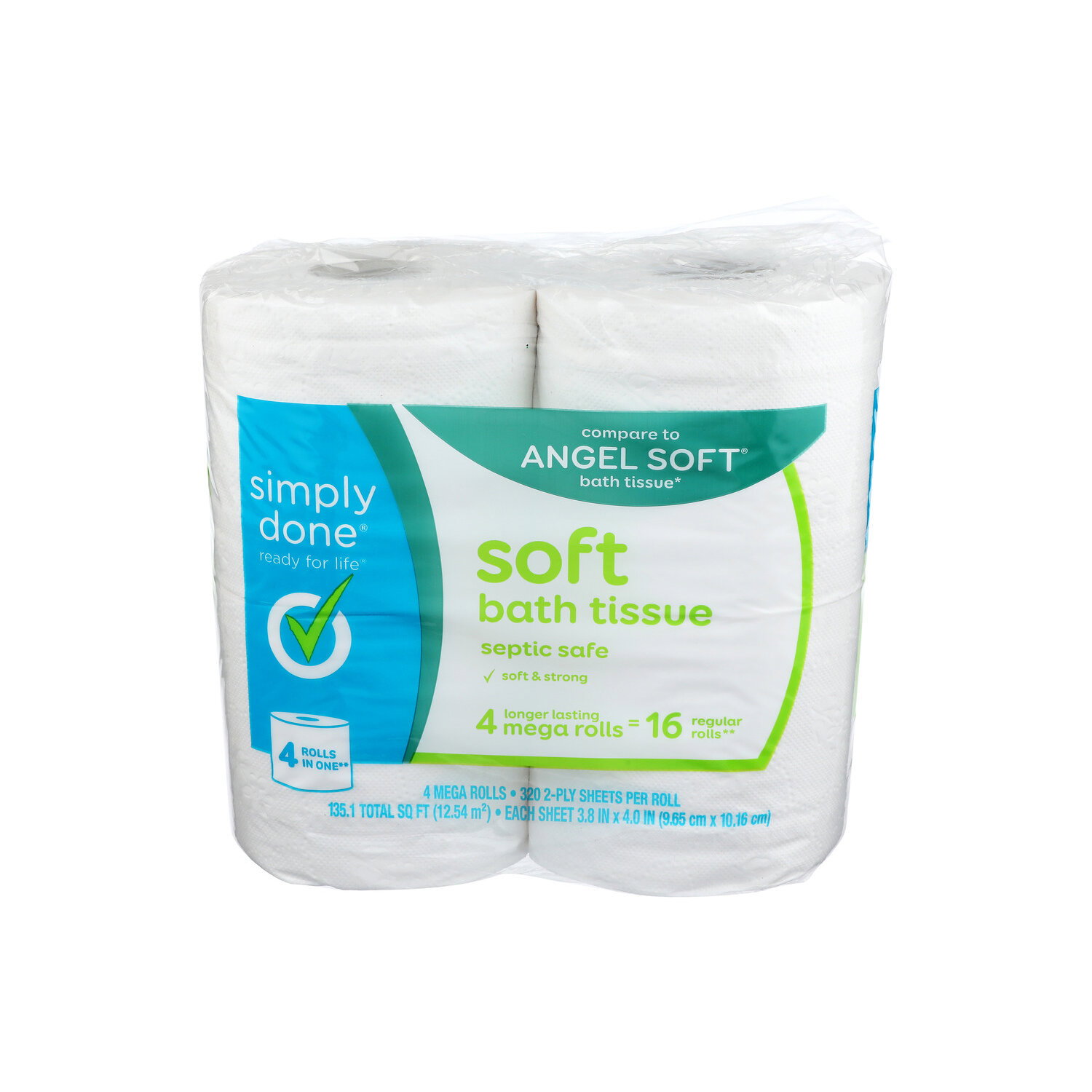 Simply Done Soft Bath Tissue - 33.775 Square foot - 4 Count Image 1 of 2