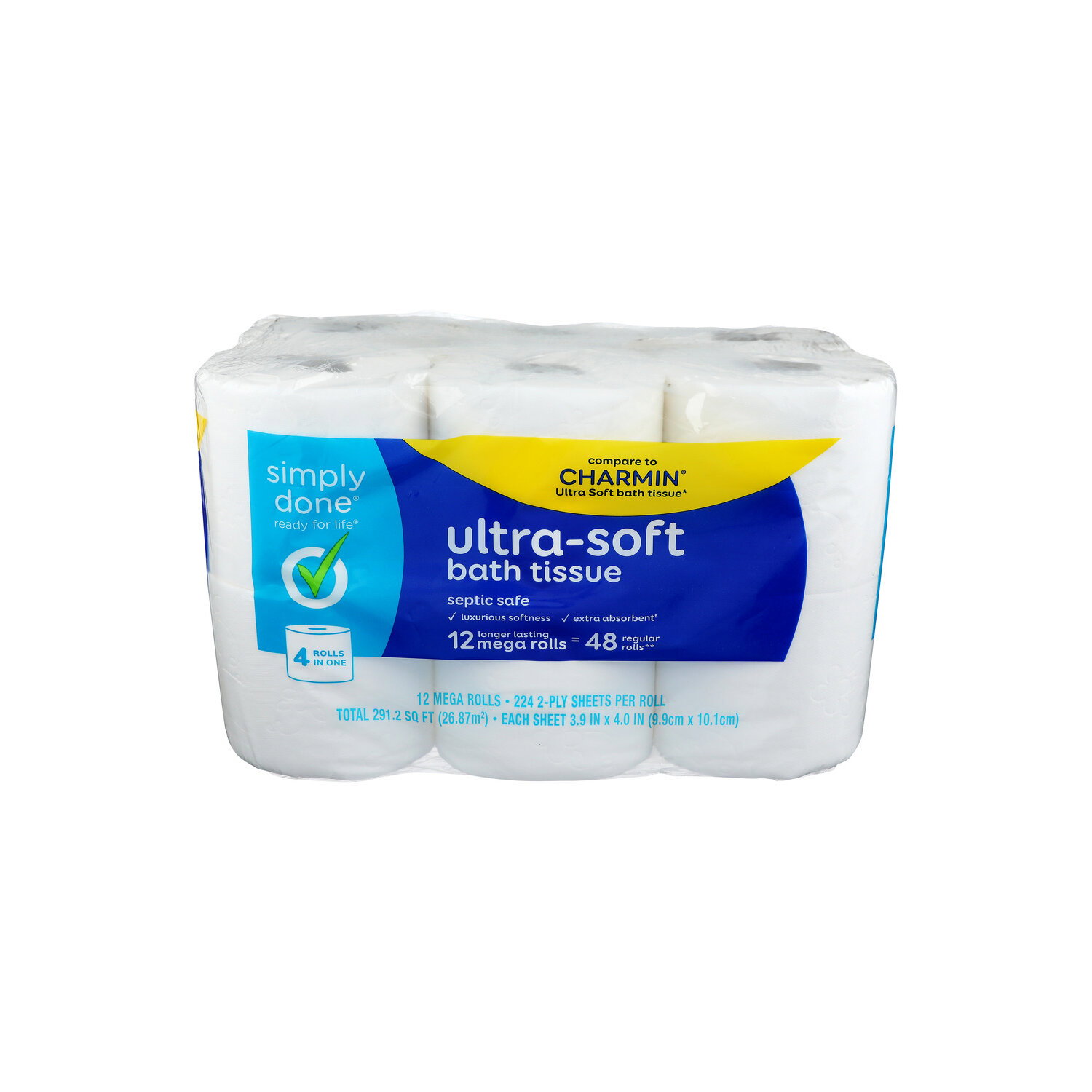 Simply Done Ultra Soft Bath Tissue - 24.267 Square foot - 12 Count Image 1 of 2