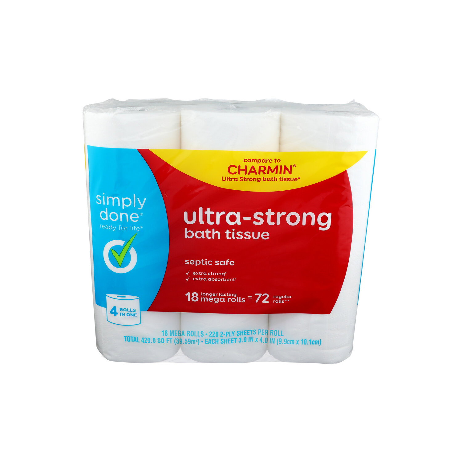 Simply Done Ultra Strong Bath Tissue - 23.833 Square foot - 18 Count Image 1 of 2