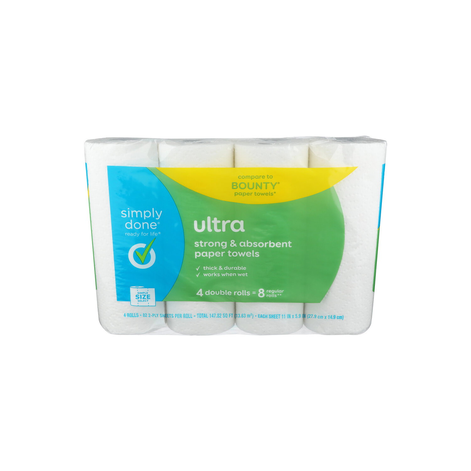Simply Done Ultra Strong & Absorbent Paper Towels - 4 Roll Image 1 of 2