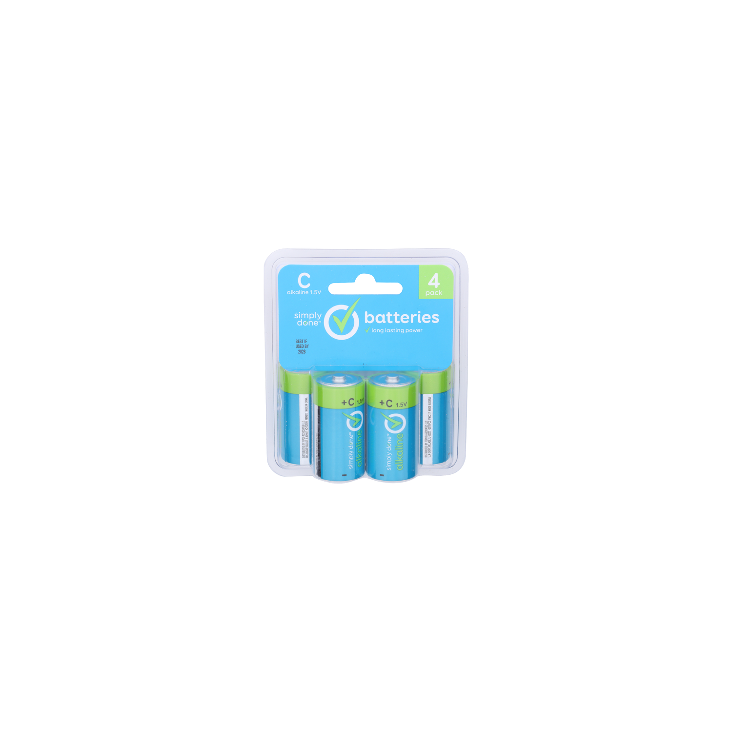 Simply Done +C Alkaline 1.5V Batteries - 4 Count Image 1 of 2