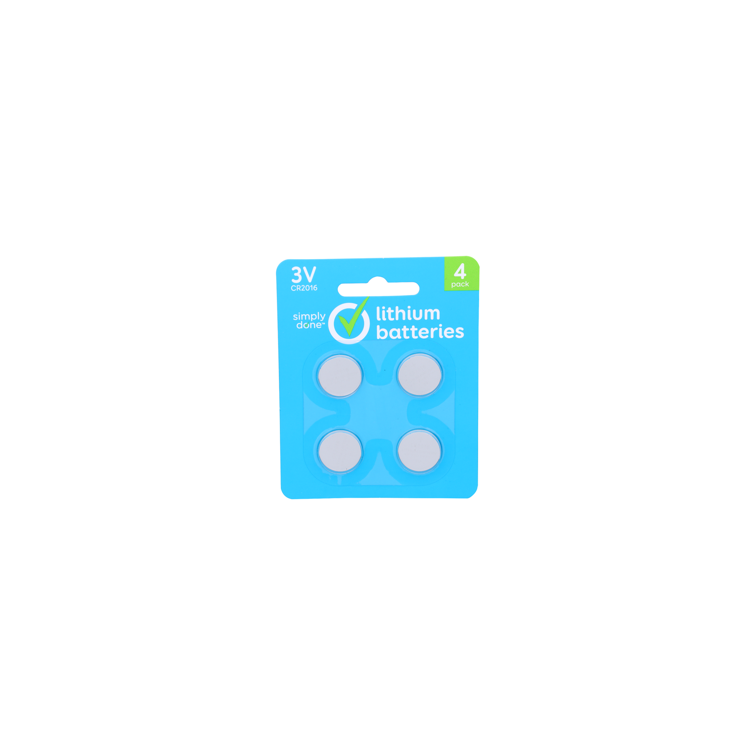 Simply Done 3V Cr2016 Lithium Batteries - 4 Count Image 1 of 2