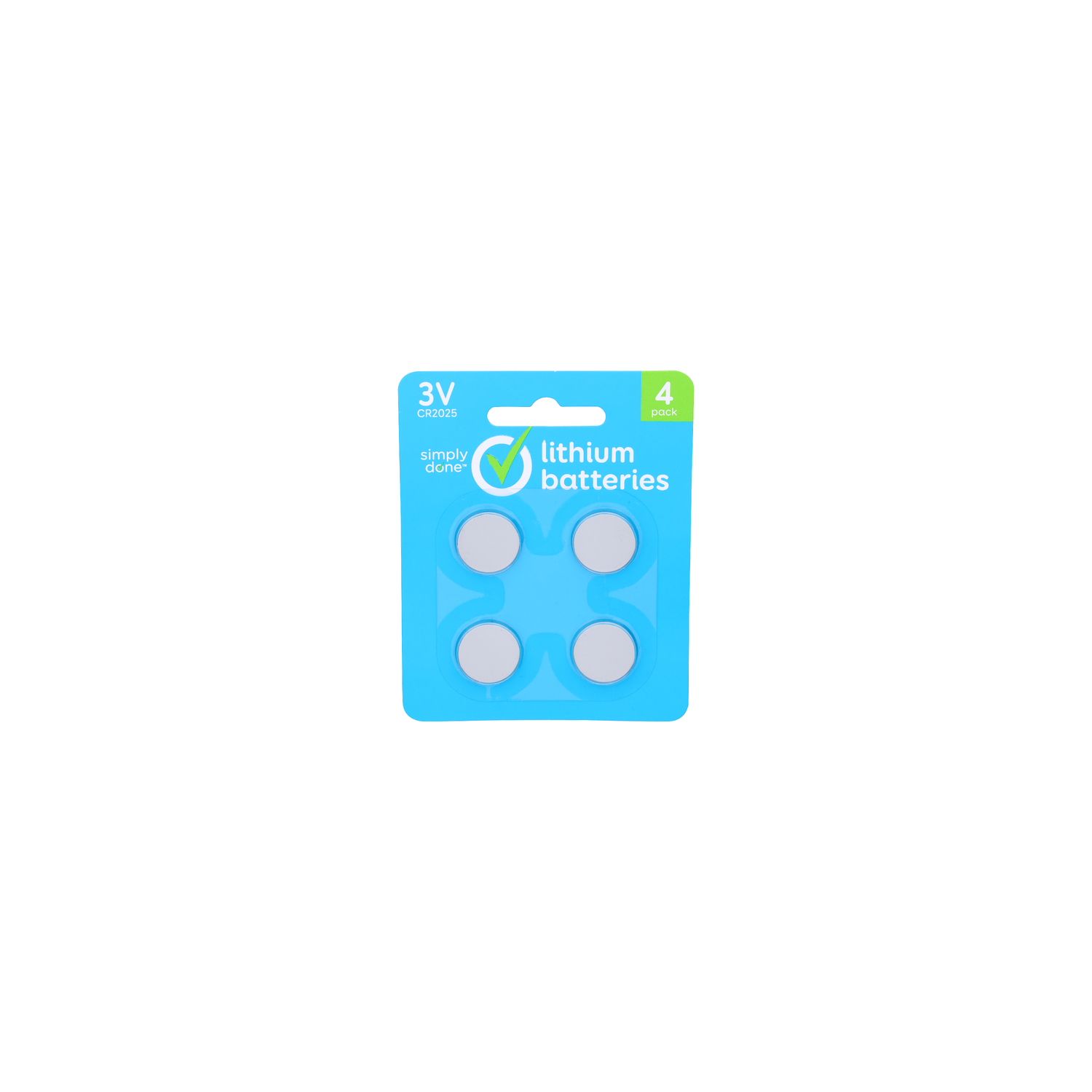Simply Done 3V Cr2025 Lithium Batteries - 4 Count Image 1 of 2