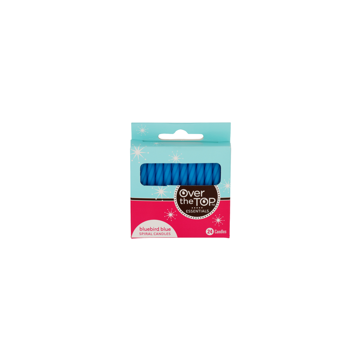Over The Top Essentials Bluebird Blue Spiral Candles - 24 Count Image 1 of 2