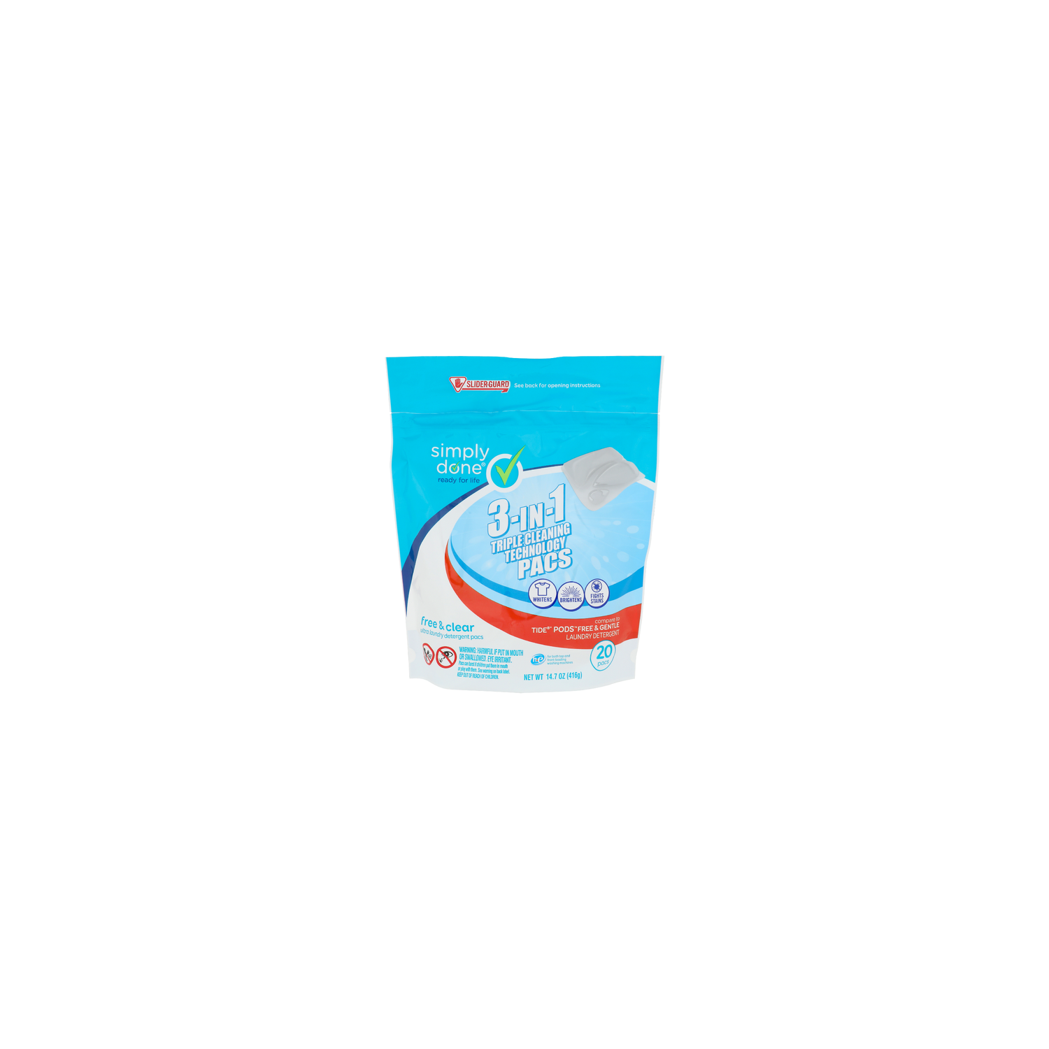 Simply Done Ultra Laundry Detergent Pacs - 0.735 Ounce - 20 Count Image 1 of 3