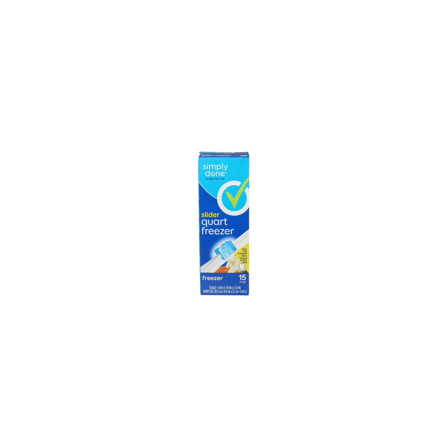 Simply Done Slider Quart Freezer Bags - 15 Count Image 1 of 2