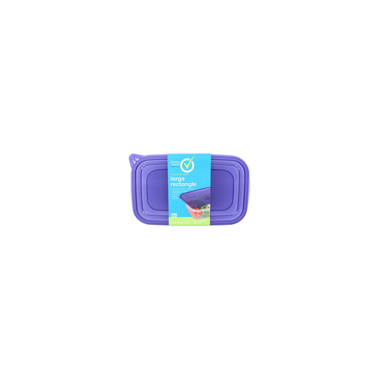Simply Done Large Rectangle - 38 Fluid Ounce - 2 Count Image 1 of 2