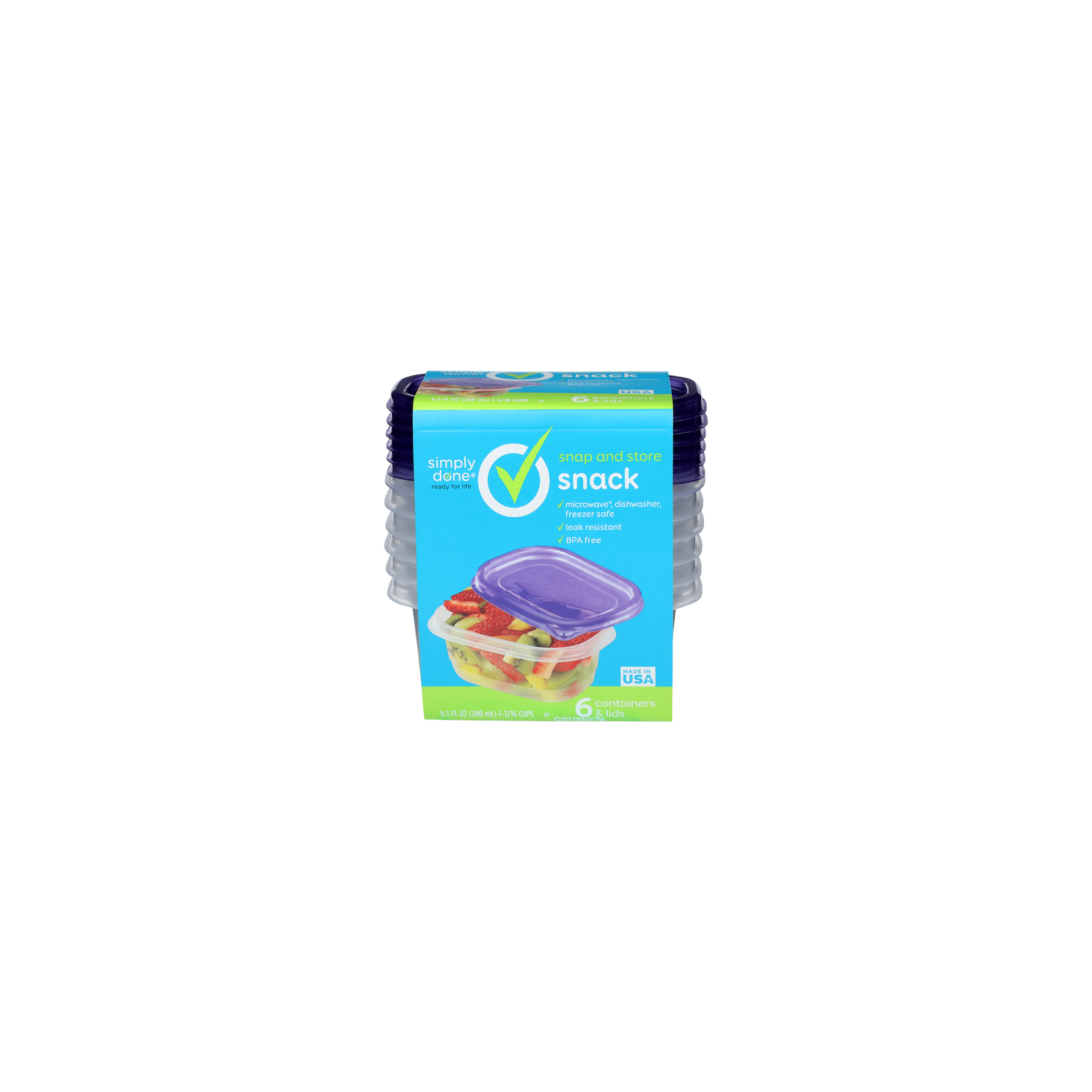Simply Done Snack Snap And Store - 1.583 Fluid Ounce - 6 Count Image 1 of 2