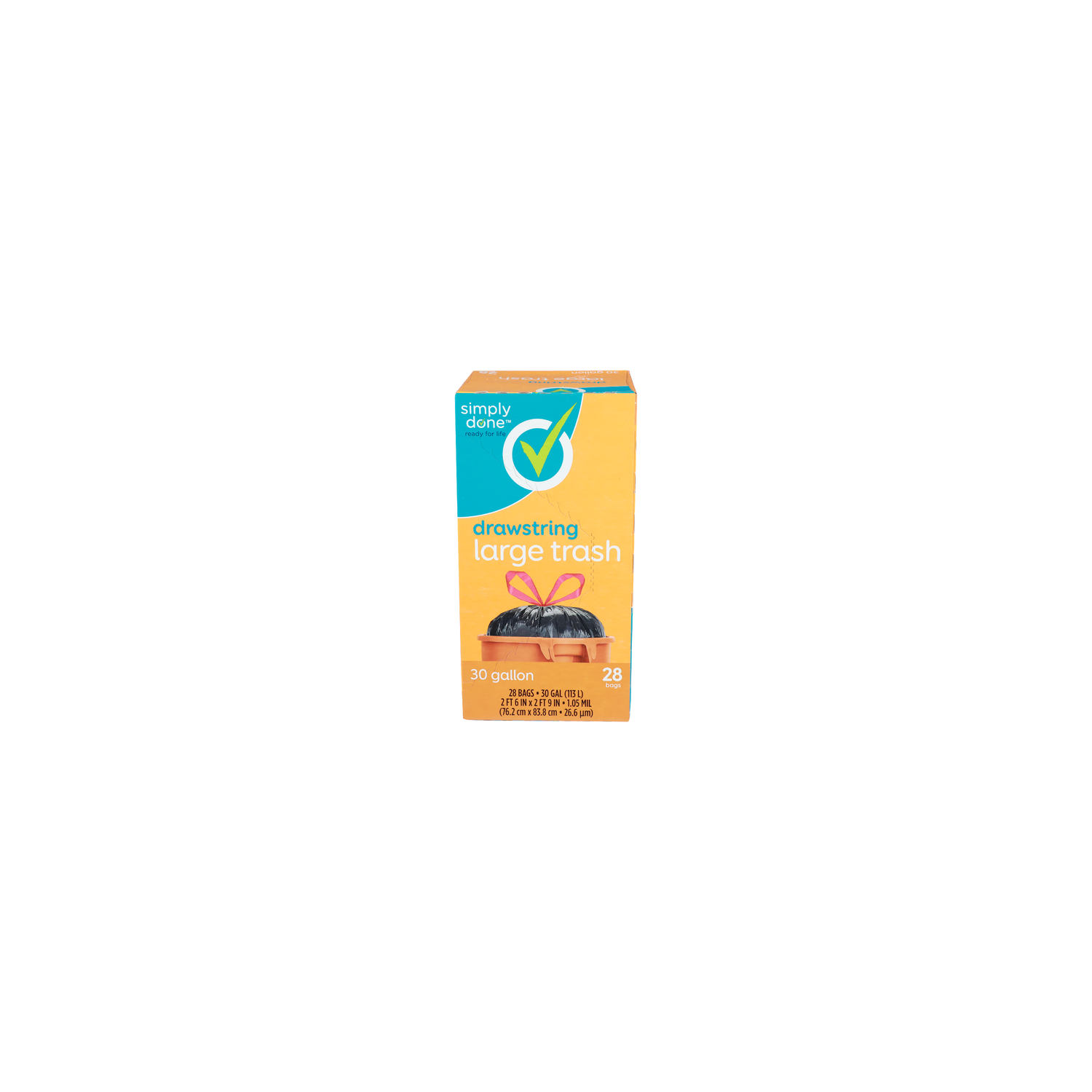 Simply Done Large Trash Drawstring Bags - 30 Gallon - 28 Count Image 1 of 2
