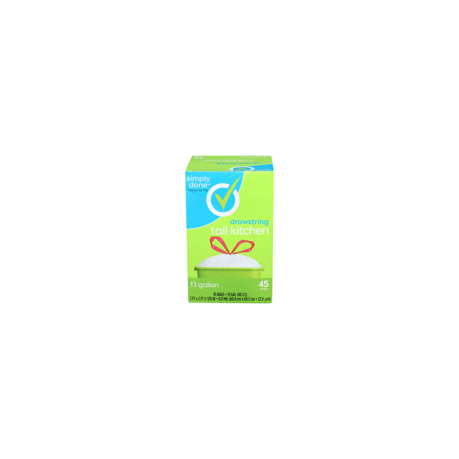Simply Done Drawstring Tall Kitchen Bags - 13 Gallon - 45 Count Image 1 of 2
