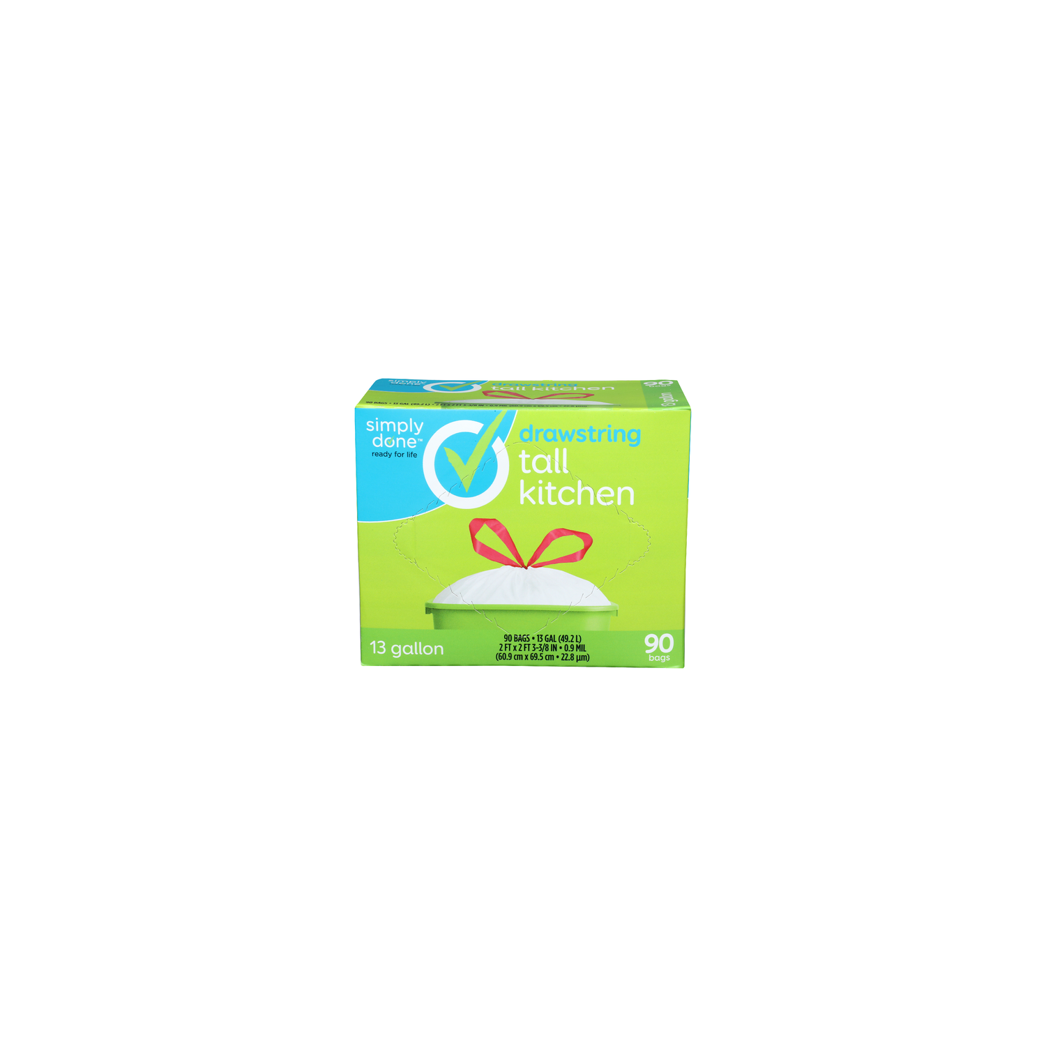 Simply Done Tall Kitchen Drawstring Bag - 13 Gallon - 90 Count Image 1 of 2