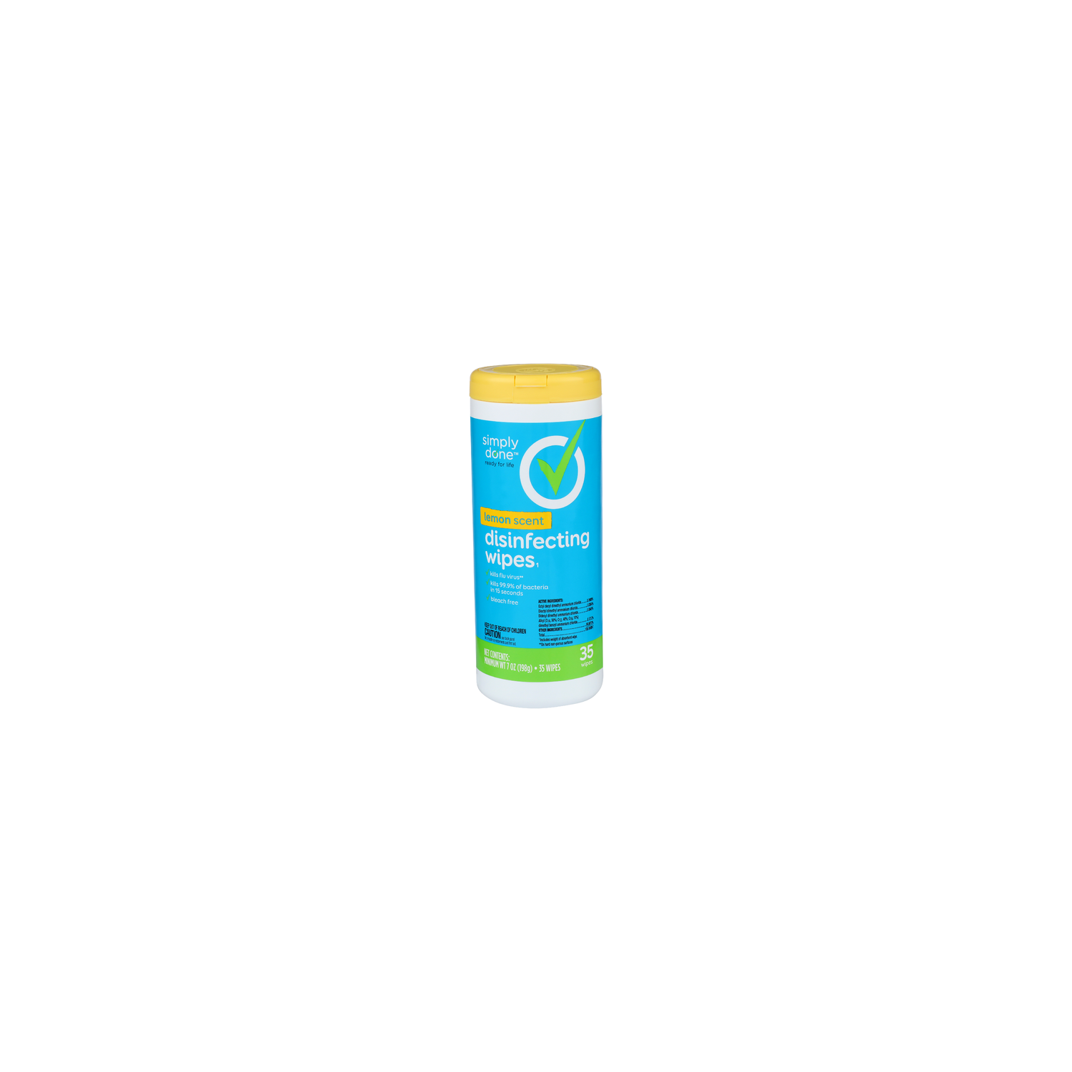 Simply Done Lemon Scent Disinfecting Wipes - 0.2 Ounce - 35 Count Image 1 of 3