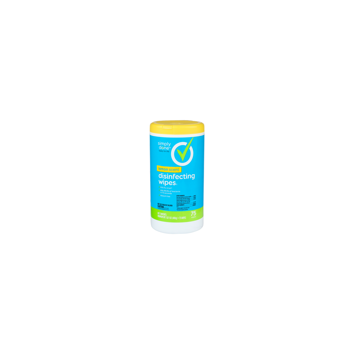 Simply Done Lemon Scent Disinfecting Wipes - 0.227 Ounce - 75 Count Image 1 of 2