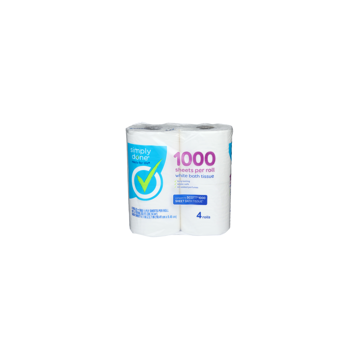 Simply Done White Bath Tissue - 4 Count Image 1 of 2