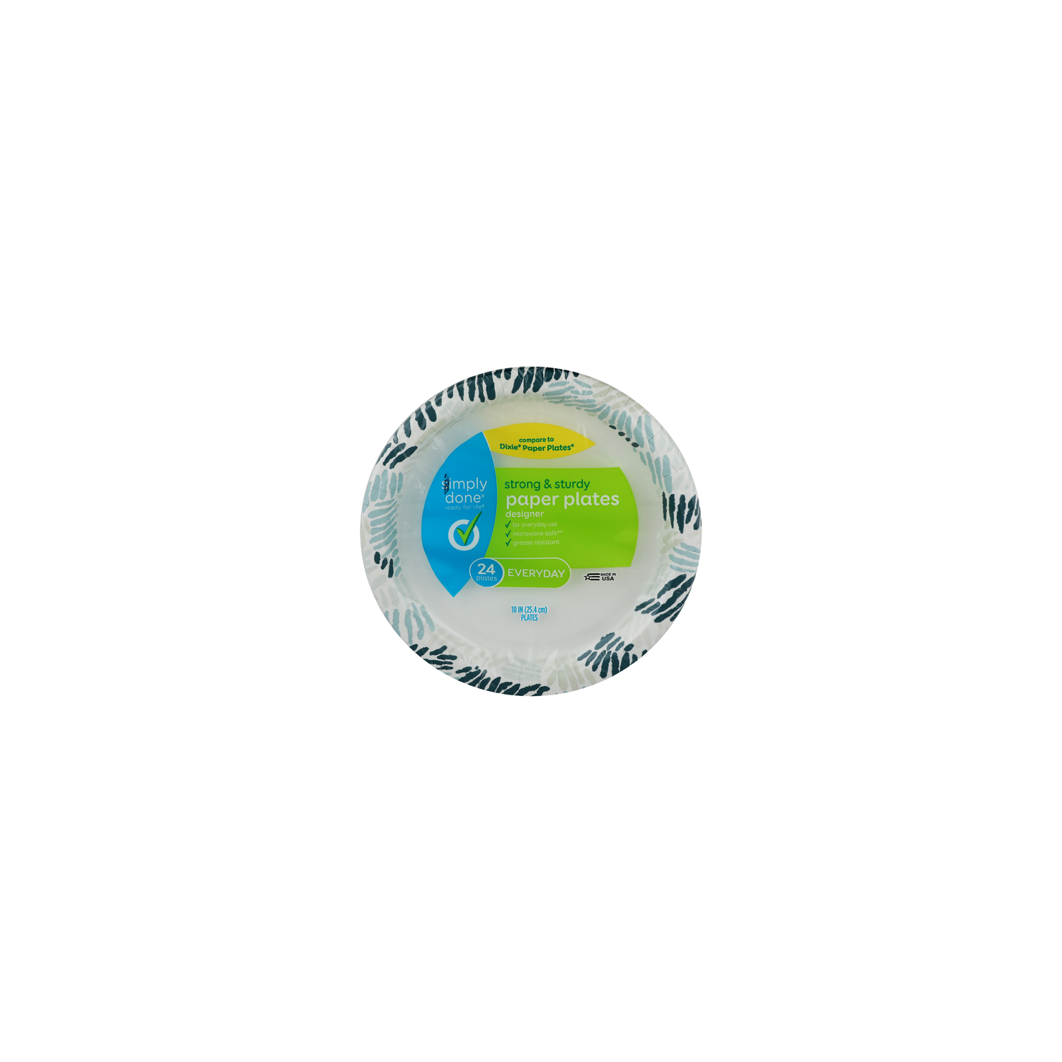 Simply Done Everyday Strong & Sturdy Designer Paper Plates - 24 Count Image 1 of 2
