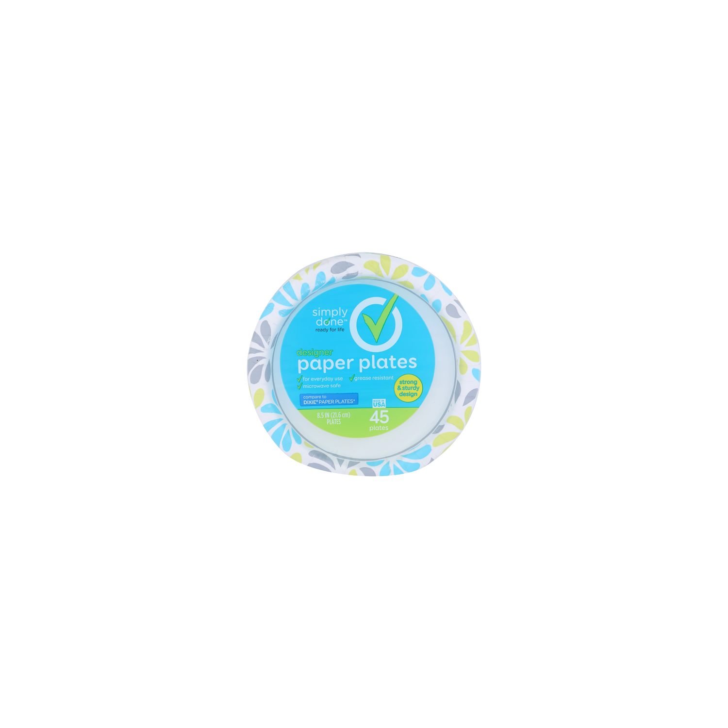 Simply Done Designer Paper Plates - 45 Count Image 1 of 2