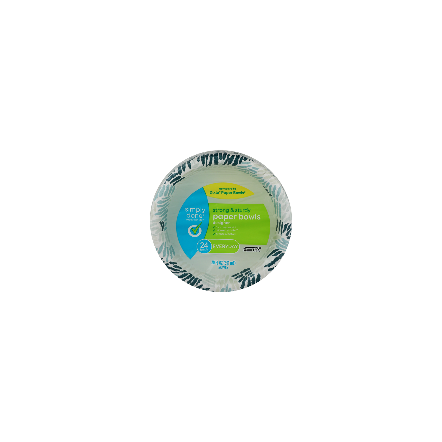 Simply Done Everyday Strong & Sturdy Designer Paper Bowls - 24 Count Image 1 of 2