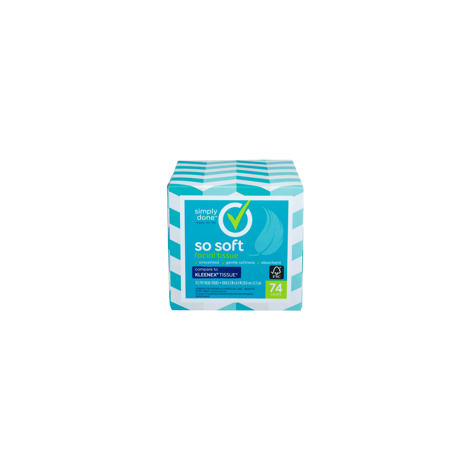 Simply Done So Soft Facial Tissue - 74 Count Image 1 of 2