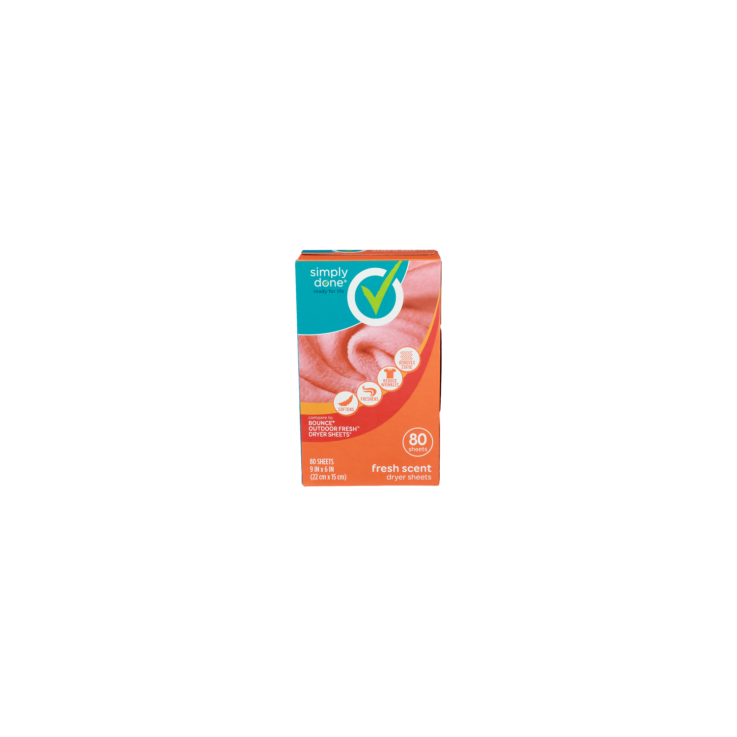 Simply Done Fresh Scent Dryer Sheets - 80 Count Image 1 of 3