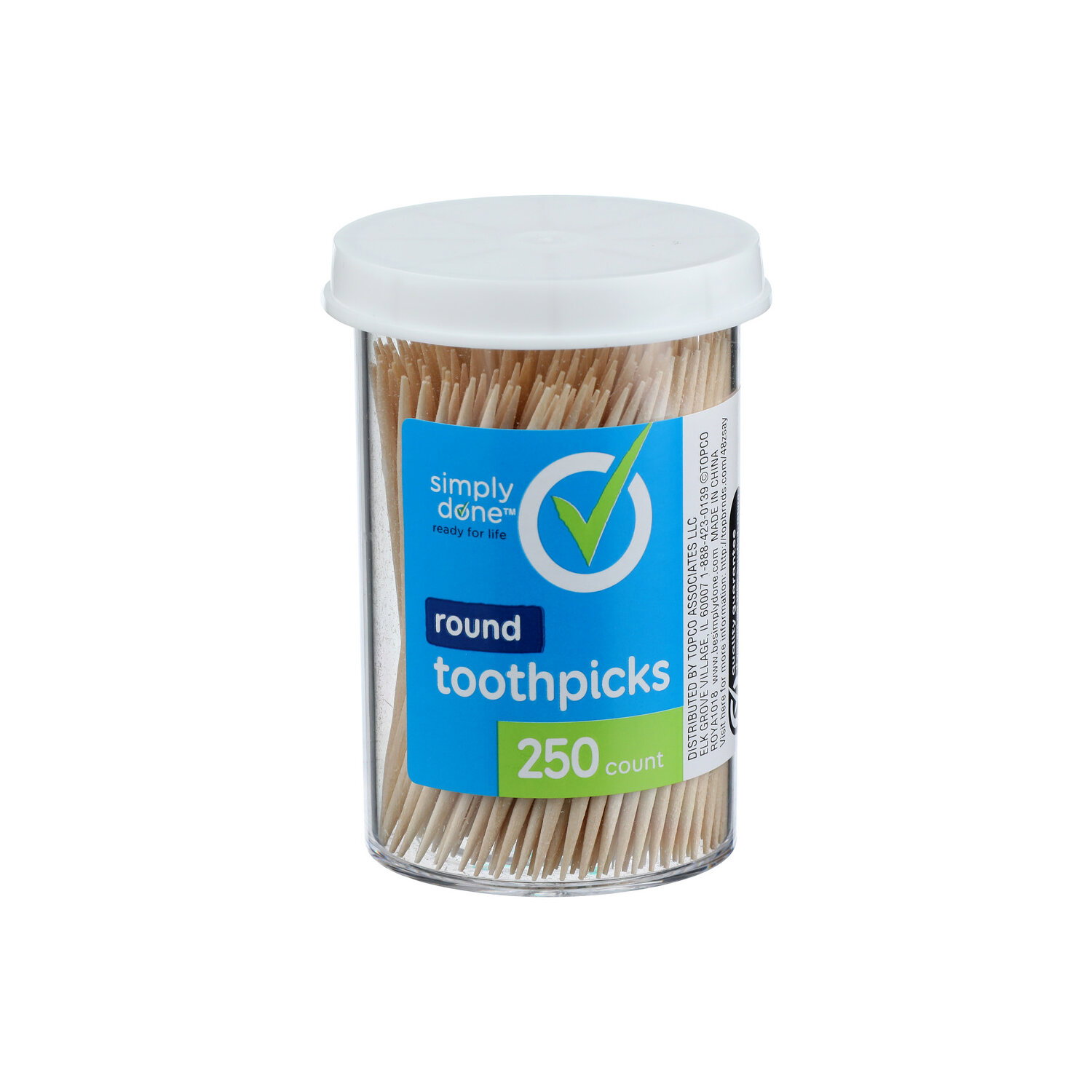 Simply Done Round Toothpicks - 250 Count Image 1 of 2